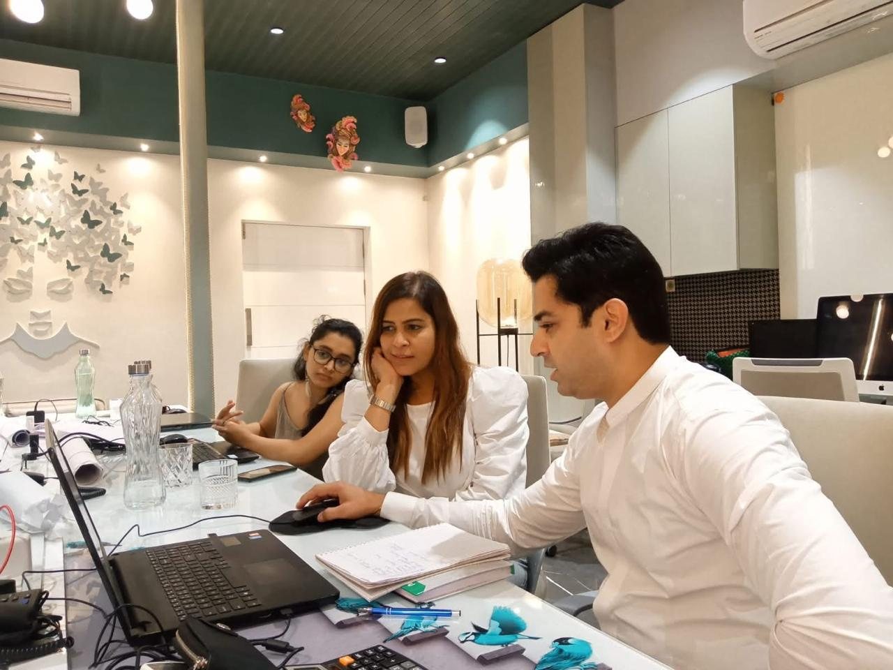 Studio review with team